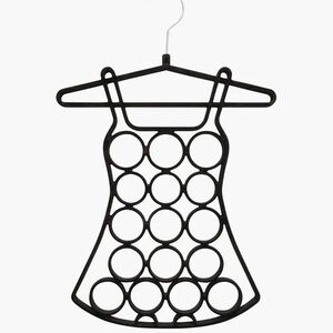 NWOT Dress Shaped Scarf Organizer Hanger in a Soft Black Faux Velvet Fabric